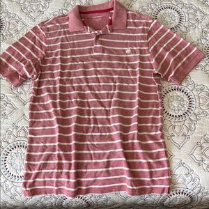 Banana Republic Red and White Striped Polo Shirt